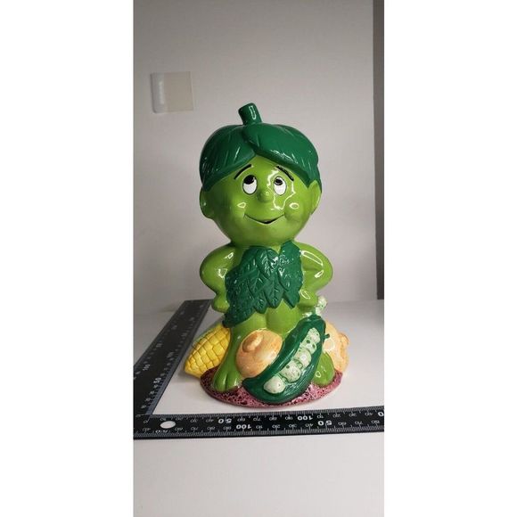 Working Vintage Green Giant Co. 1985 Little Green Sprout Piggy Bank Music - Picture 5 of 11